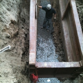 Underground utilities being installed with proper personnel protection