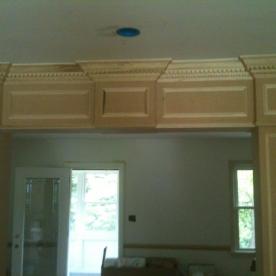Custom paneled trim archway with crown and dental molding IN PROCESS