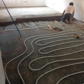 Installing hydronic radiant heat under  kitchen/eat-in porcelain tile floor