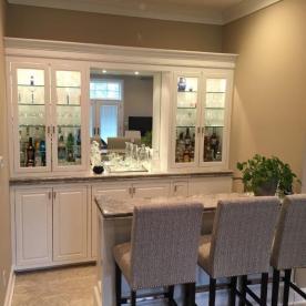 Custom designed wet bar built in place