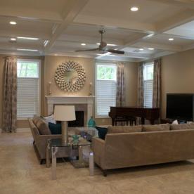 10ft high coffered ceiling in family room addition