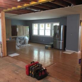 Structural wall between kitchen and living room removed